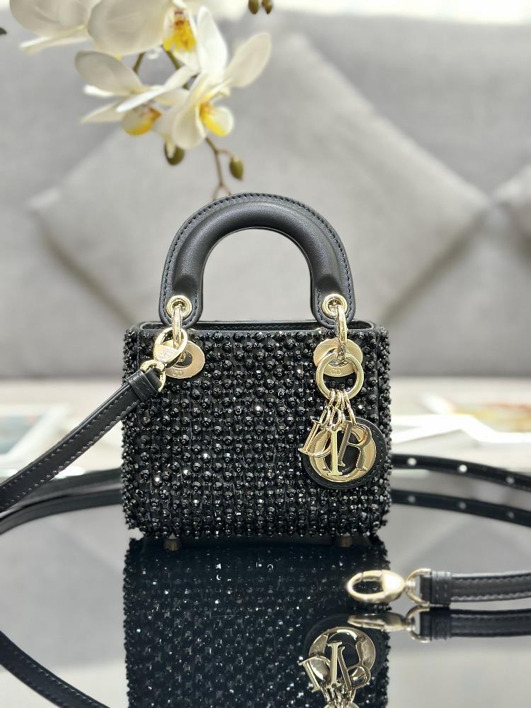 Lady Dior mini embroidered honey beads with lamb tendons inside The minimalist aesthetics of the Lady Dior collection reflect Diors profound insight