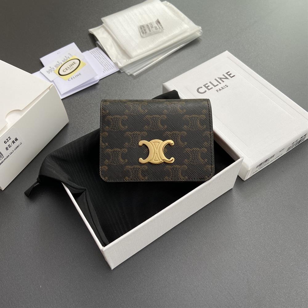 Premium pure steel hardware factory leather TRIOPHE logo printed short wallet 2024 small competition5 card slots1 zippered coin bag1 flat pocket1 bank