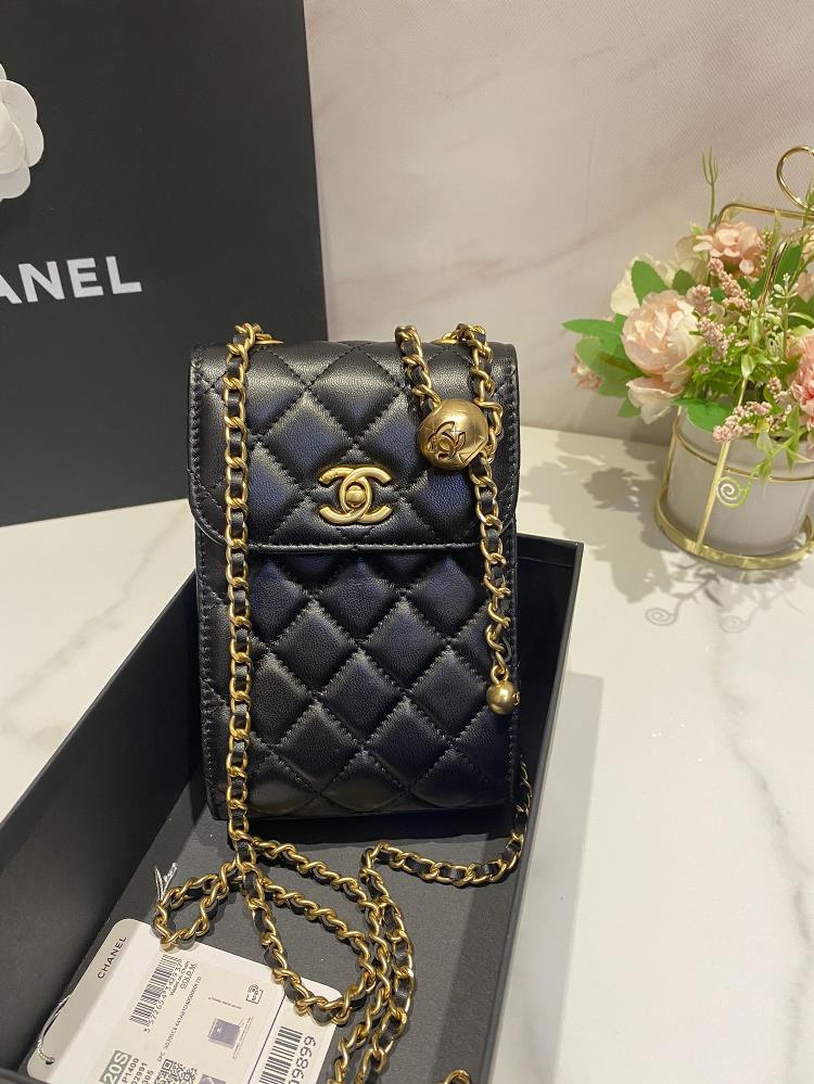 Chanel Limited Edition 2022 New Double C Sheepskin Gold Bead Chain Adjustable Mobile Phone Bag Chain Bag AP1400 Size 18126  professional luxury fashi