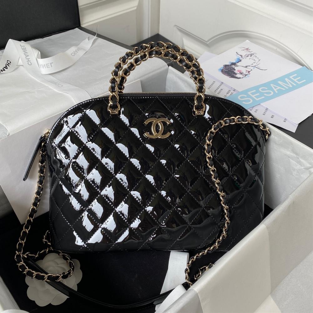 Chane 23s Seasons Little Black Horse Shell Bag Large AS3969This seasons very eyecatching Chanel patent leather shell bag is very cuteMy SA planted