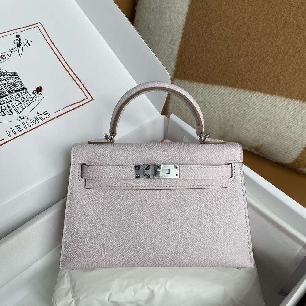 Customized mini Kelly secondgeneration new dreamy pink purple EPSOM silver buckle handcrafted  professional luxury fashion brand agency businessIf