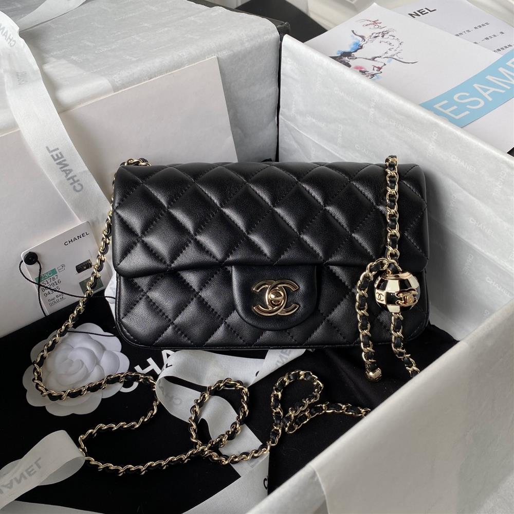 Chanel 23S Vacation Series AS1787 Football Hot selling Metal CF Mini Flap Bag Chain Bar with a Small Golden Ball to Add the finishing touch not only