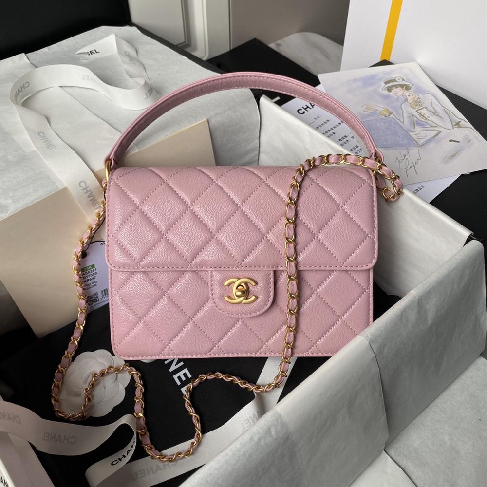 Chanel24K lychee patterned cowhide flap handbag super super beautiful AS6261The elegant and irresistible highend texture coupled with the practical