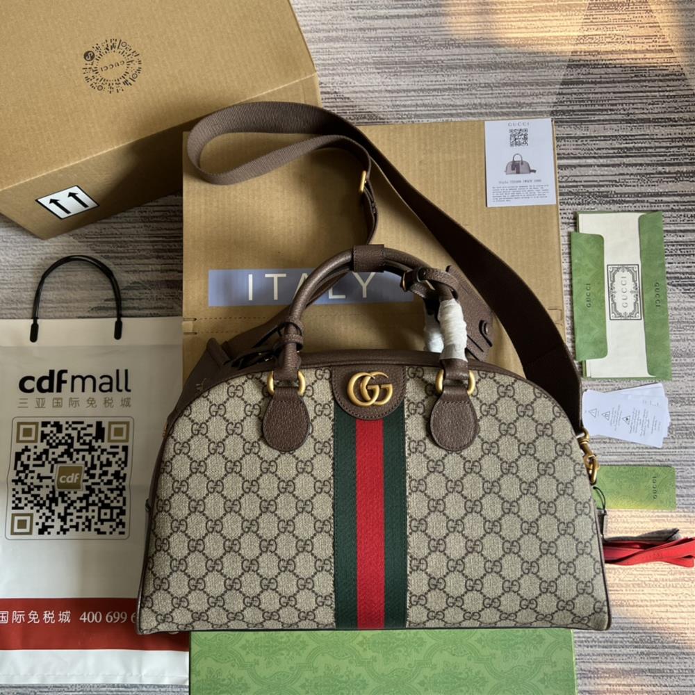 Equipped with a complete set of green packaging Gucci Savoy series medium size bowling bags combined with the brands distinctive GG pattern and st