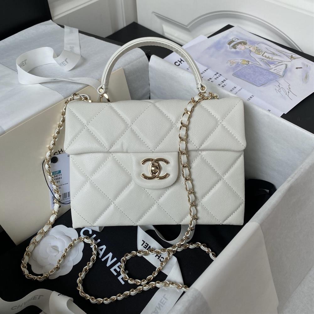 Chanel24p lychee patterned cowhide Kelly handbag super super beautiful AS4711Elegant and irresistible highend texture the design of the chain paired
