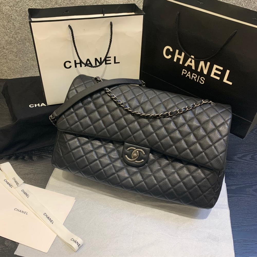 CHANEL model 91169 size 466X17X29CM classic and fashionable oversized travel bag made of Italian cowhide and ancient silver hardware with a soft and