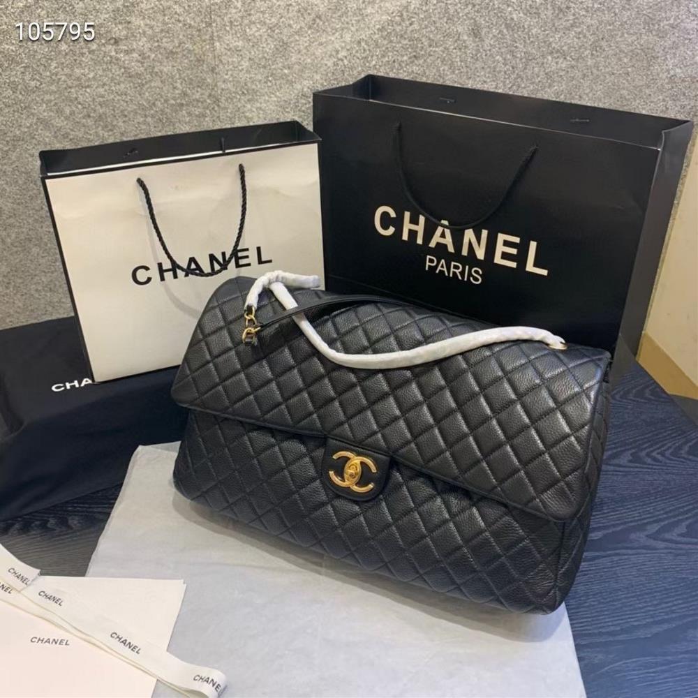 CHANEL model 91169 size 466X17X29CM classic and fashionable oversized travel bag made of Italian cowhide and ancient silver hardware with a soft and