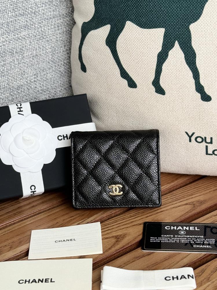 2024 new product chanelDouble Fold Short Wallet Arrived in Cowhide Made with Zero Money Bag InsideThis type of wallet is super practical has multiple