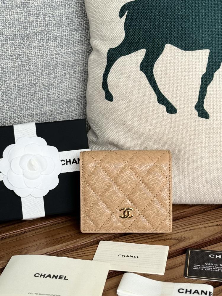 2024 new product chanelDouble Fold Short Wallet Arrived in Cowhide Made with Zero Money Bag InsideThis type of wallet is super practical has multiple
