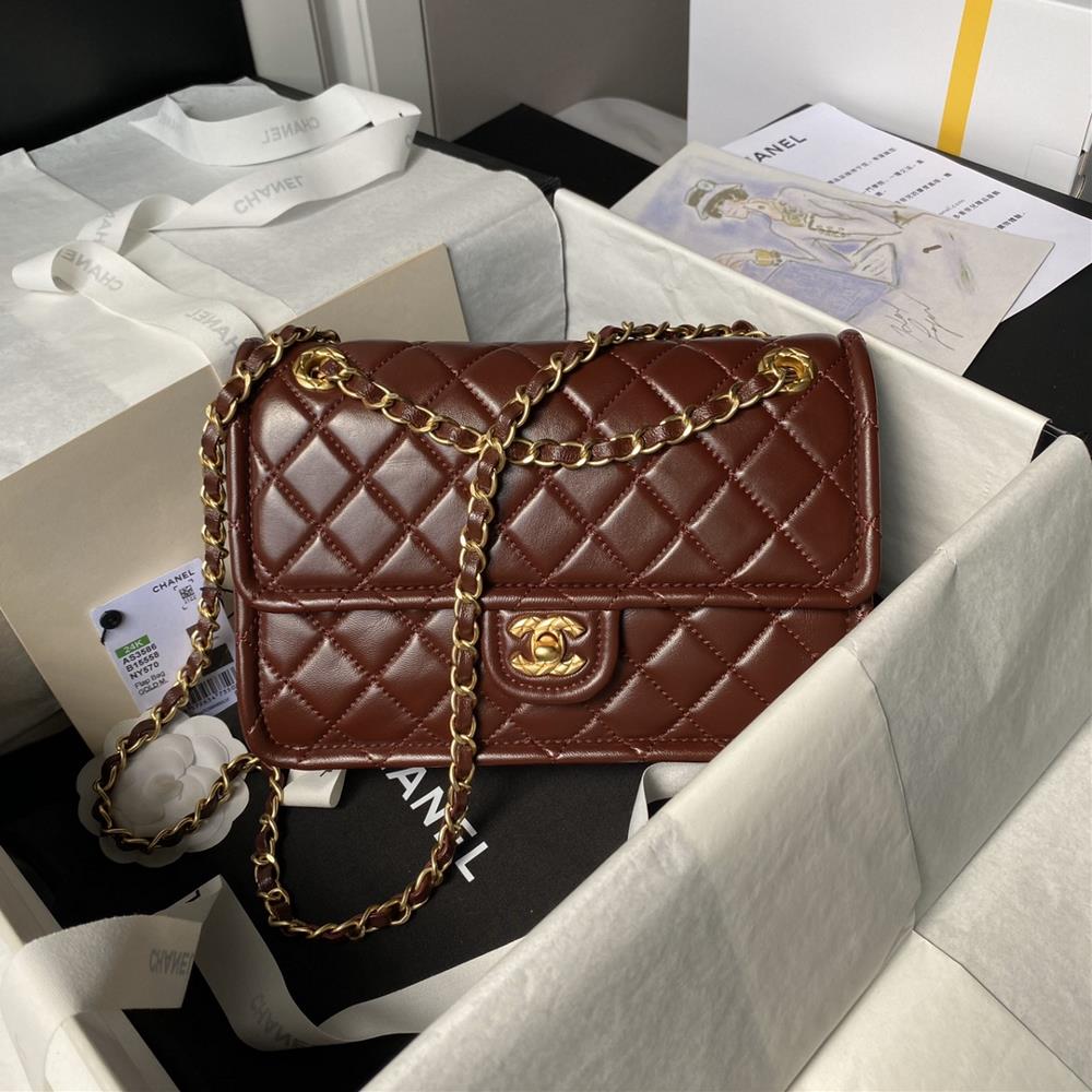 ChanelAS3586 Tofu Bun is a particularly classic style that is perfect for summerThis tofu bag is made of sheepskin and paired with a golden chain It