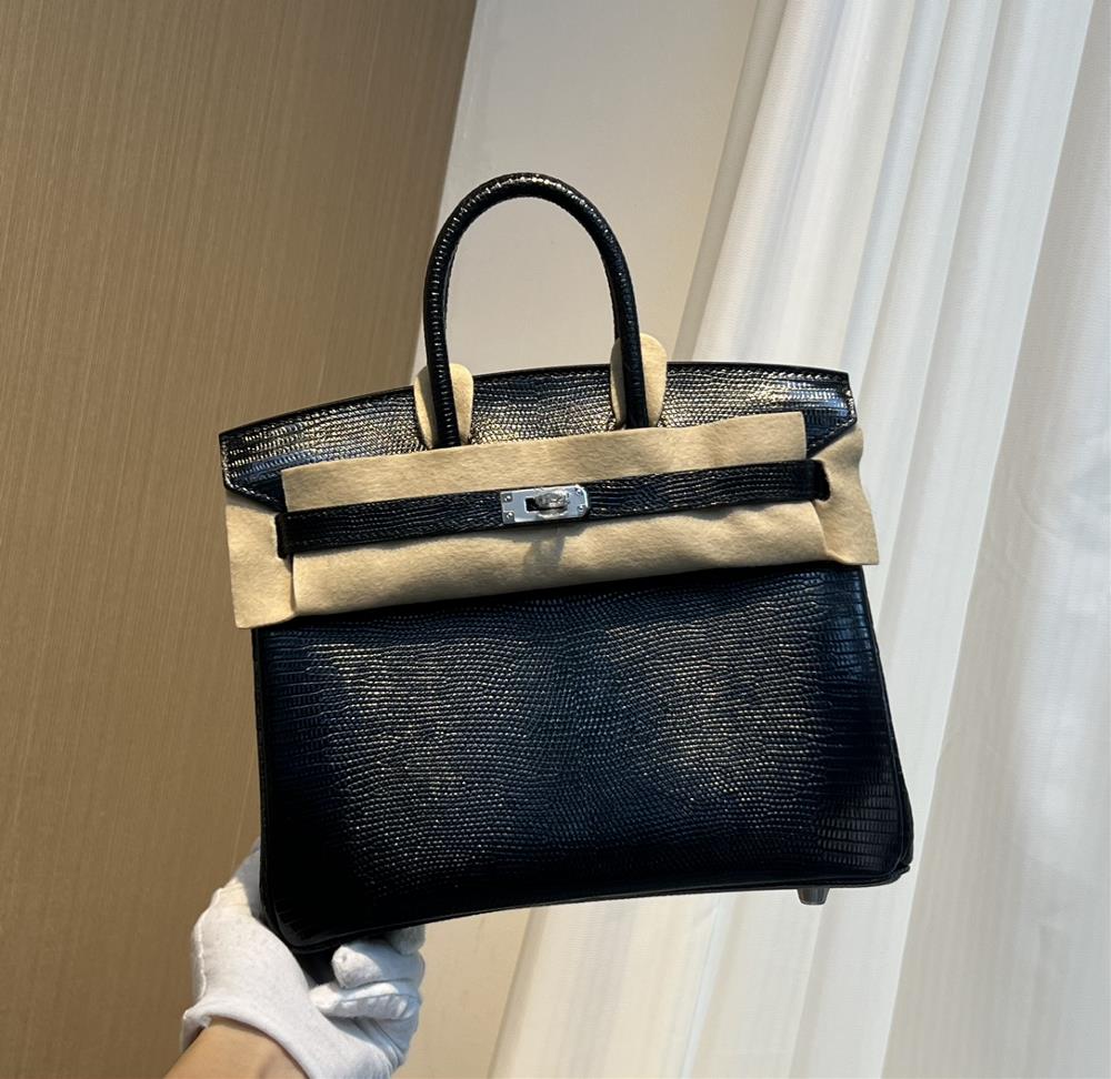 Birkin25 imported lizard skin black gold and silver buckle in stock all handmade  professional luxury fashion brand agency businessIf you have whol