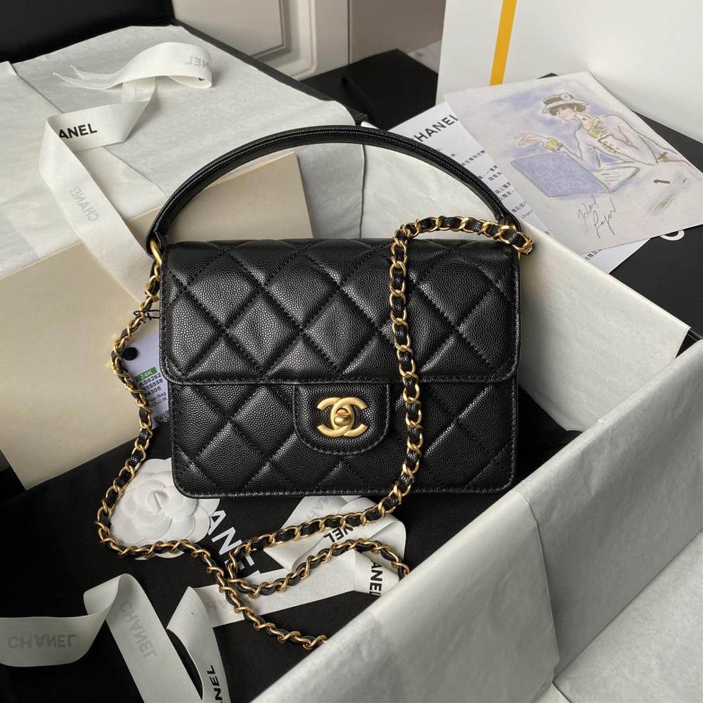 Chanel24K lychee patterned cowhide flap handbag super super beautiful AS6262 small sizeThe elegant and irresistible highend texture coupled with the