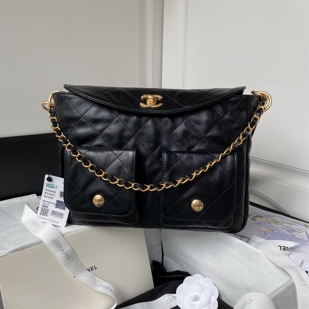 Chanel AS4668s Popular Style Comes with 24p Hobo Hip Pi Postman Bag Made of Cowhide Lightweight Retro Soft Super Fashionable Fashionable Practi