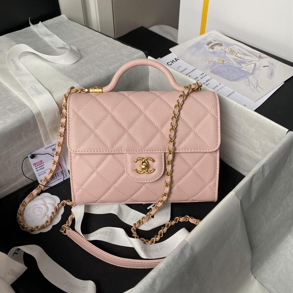 The Chanel 24A Advanced Handicraft Workshop series AS4957 bag features a perfect balance between modern and classic design with granular calf leather