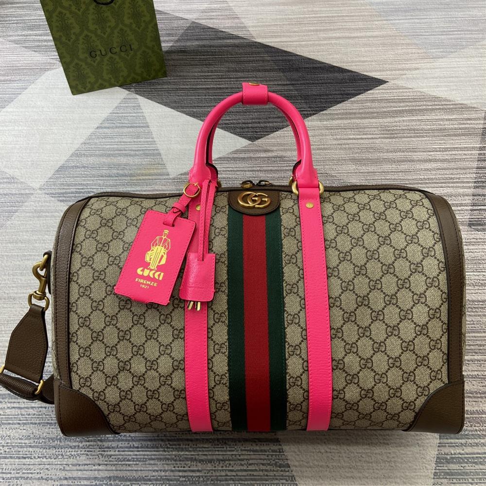 New Gucci Savoy Collection Medium Travel Bag with Green Gift BagThis item is from the Gucci Lido collection inspired by the summer vibe and beach c