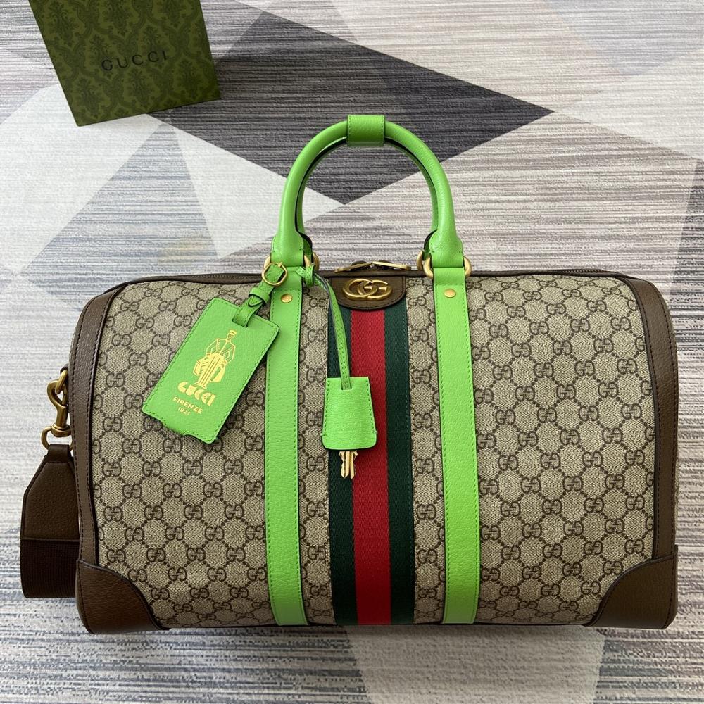 New Gucci Savoy Collection Medium Travel Bag with Green Gift BagThis item is from the Gucci Lido collection inspired by the summer vibe and beach c