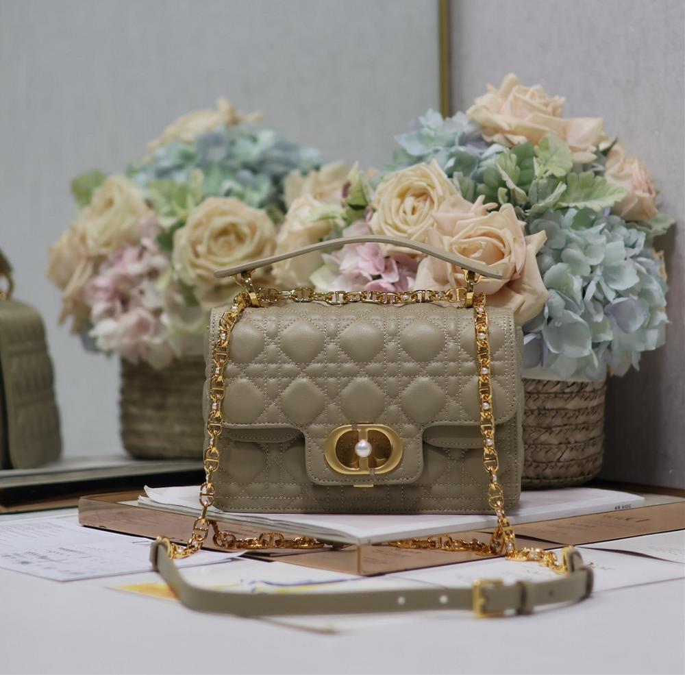 Small Dior Jolie Pearl Handbag ApricotThis Dior Jolie handbag is a new addition to the 2024 SpringSummer ready to wear collection combining elegance
