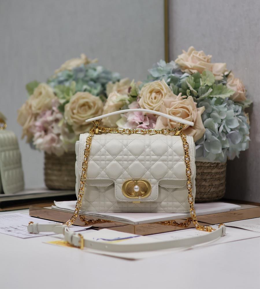 Small Dior Jolie Pearl Handbag WhiteThis Dior Jolie handbag is a new addition to the 2024 SpringSummer ready to wear collection combining elegance a