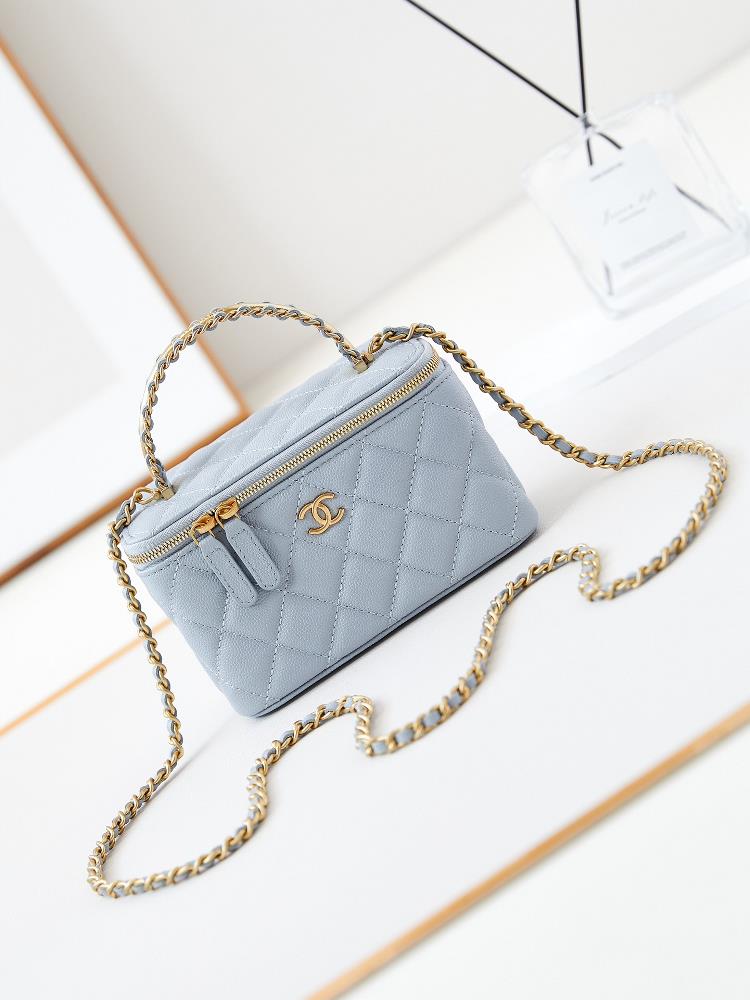 24A Limited Edition Letter Handle Long Box Bag Makeup Diagonal Straddle Bag with Handle Small Ball Pattern Matte Metal Hardware The logo letter handl