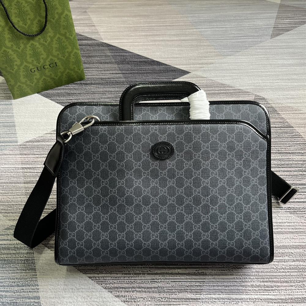 Paired with a counter gift bag and interlocking double G briefcase GG Supreme canvas is a timeless classic material of the brand It is made of coa