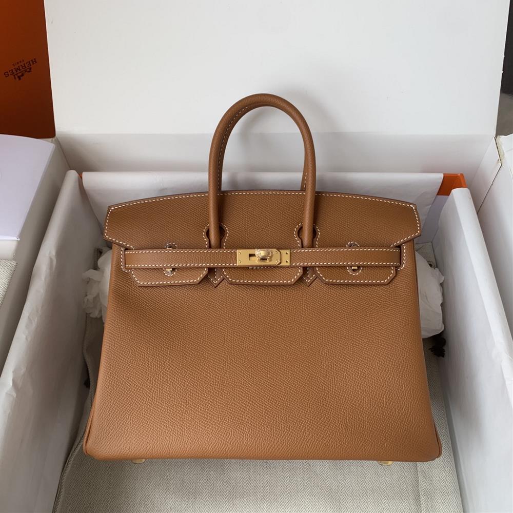 goods in stockBirkin 25cm imported Epsom leather with semi handmade wax thread sewn in earthy yellowColors can be customized  professional luxury fas