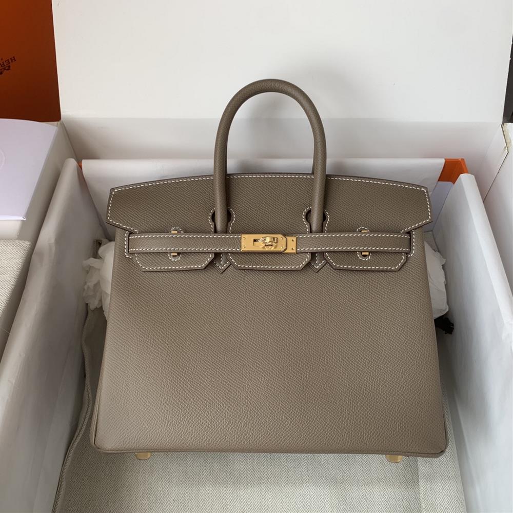 goods in stockBirkin 25cm imported Epsom leather semi handmade wax thread sewn elephant grayColors can be customized  professional luxury fashion bra