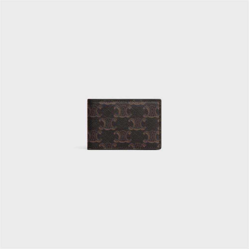 Special grade original leather TRIOMPHE logo printed horizontal card bag imported cowhide leather edging 2024 race2 card slotsLining cowhide fabricNum