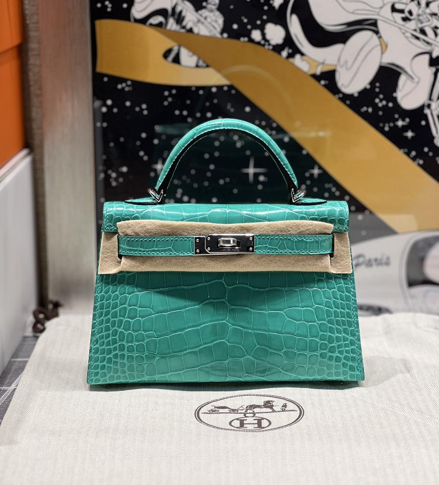 Kelly Mini 2nd GenerationO6 Emperor Green American Crocodile  professional luxury fashion brand agency businessIf you have wholesale or retail inten