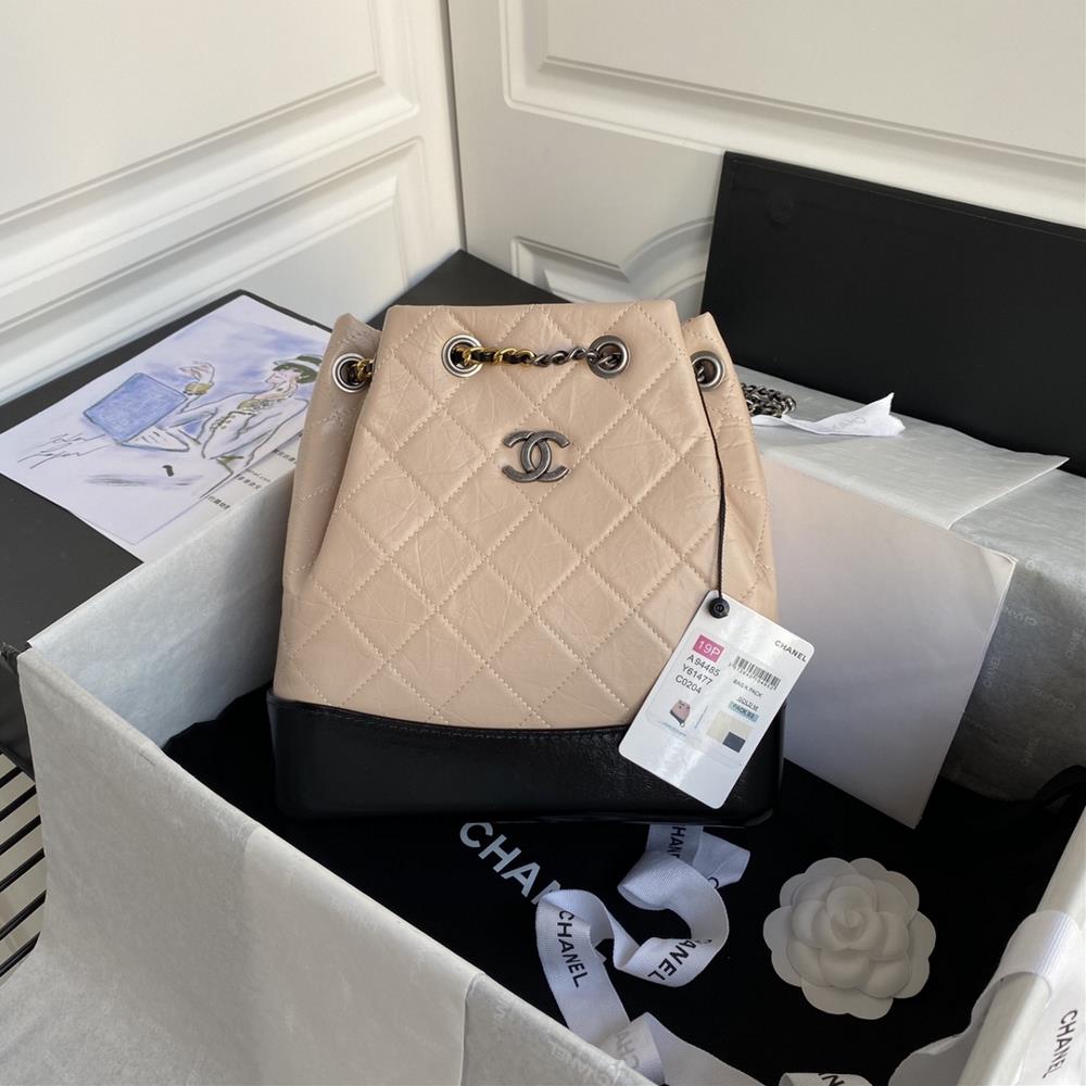 94485CHANELs new limited edition gold and silver chain retro backpack exclusively features the Chanel CC Gabrielle wandering backpack with leather a