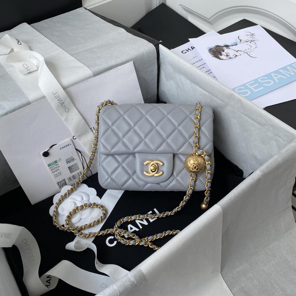 1786 Chanel popular metal CF mini hood bag with a small golden ball added to the global chain adding the finishing touch and adding icing on the cake