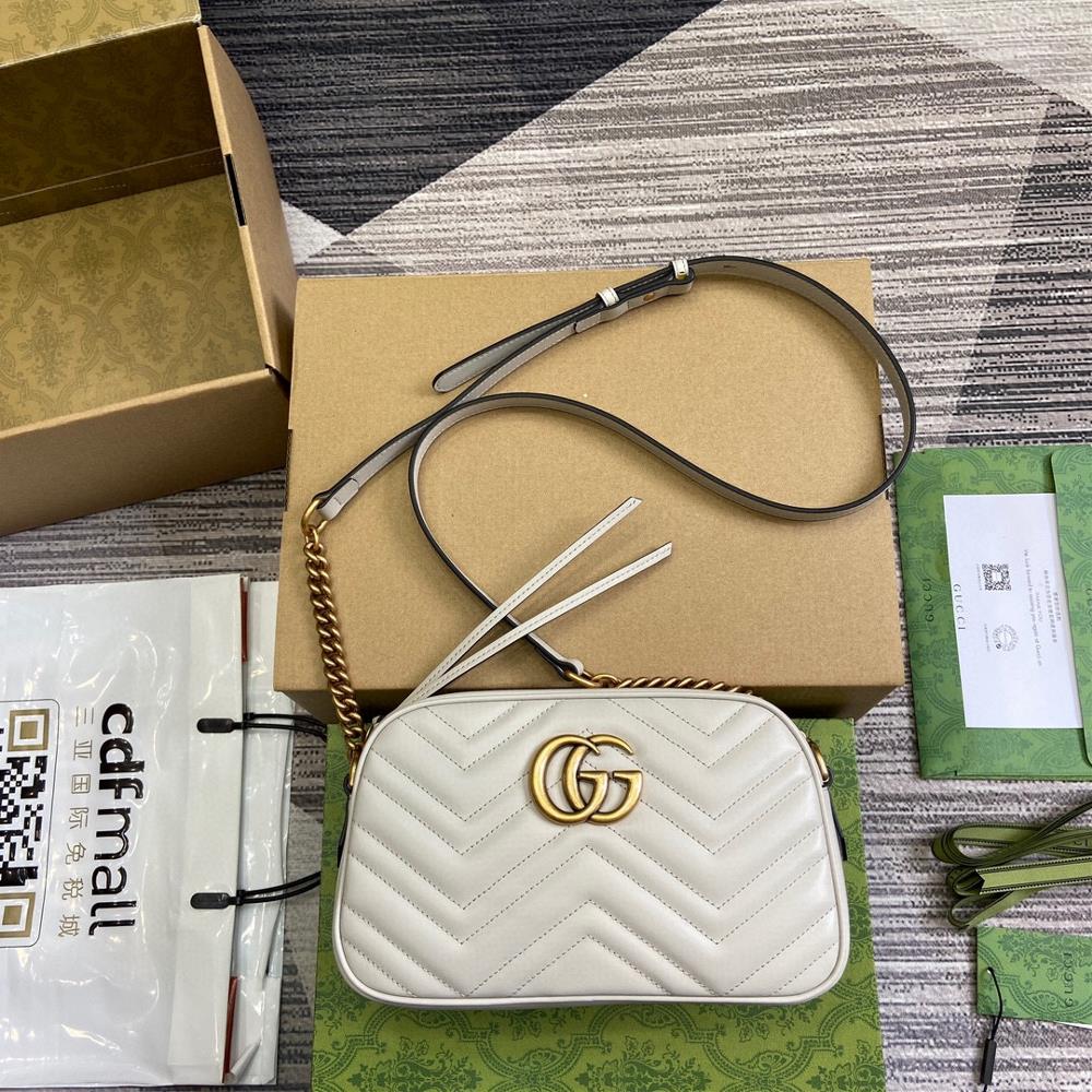 Imported original leather camera bag with complete packaging GUCCI GG Marmont series genuine original leather camera bag 447632Size 24137Every brand