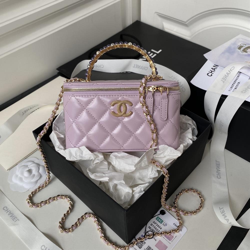 Chanel 24p Woc Pearl Handle Ap3804 Embossed Double C Logo with High Appearance and Full of Detail Too Exquisite The texture of the oil wax leather l