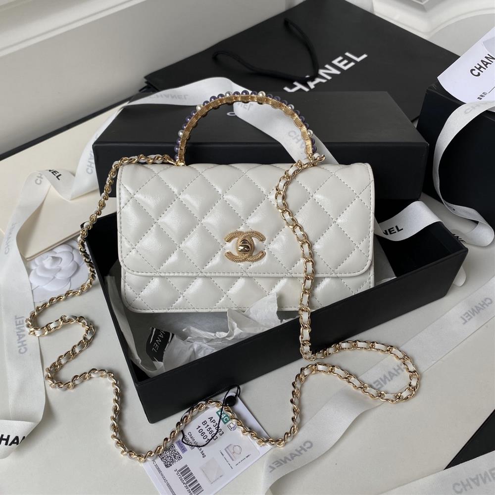 Chanel 24p Woc Pearl Handle Ap3803 Embossed Double C Logo with High Appearance and Full of Detail Too Exquisite The texture of the oil wax leather l