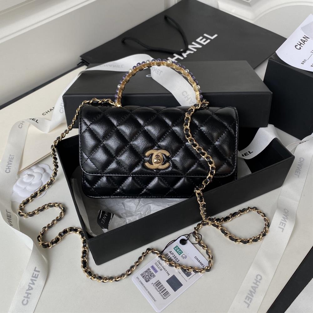 Chanel 24p Woc Pearl Handle Ap3803 Embossed Double C Logo with High Appearance and Full of Detail Too Exquisite The texture of the oil wax leather l