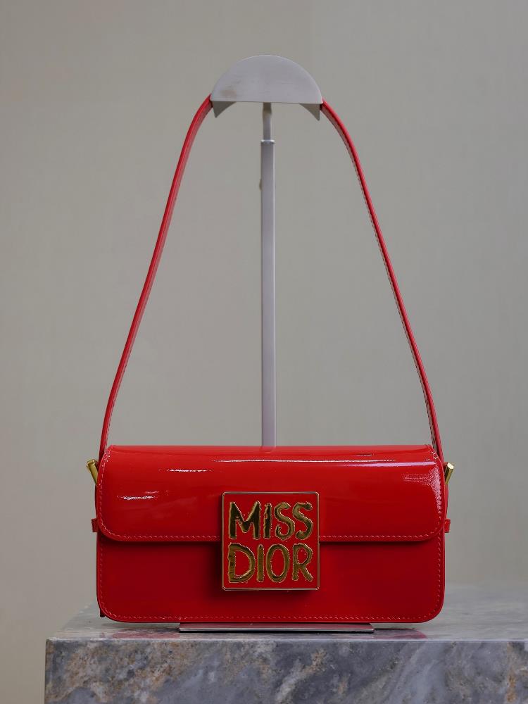 Miss Dior Flip Bag Lacquer RedThis Miss Dior flip handbag made a brand new appearance at the Dior FallWinter 2024 ready to wear collection reinterpr