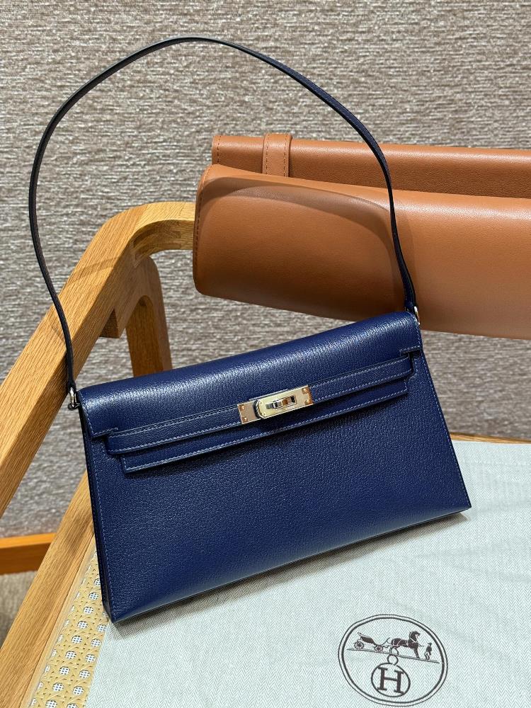 Stylekelly elanColour73Blue saphirSize27155cmLeatherChever From FranceHardwaresilverUnderarm bag gemstone blue goat leather silver buckle topqual