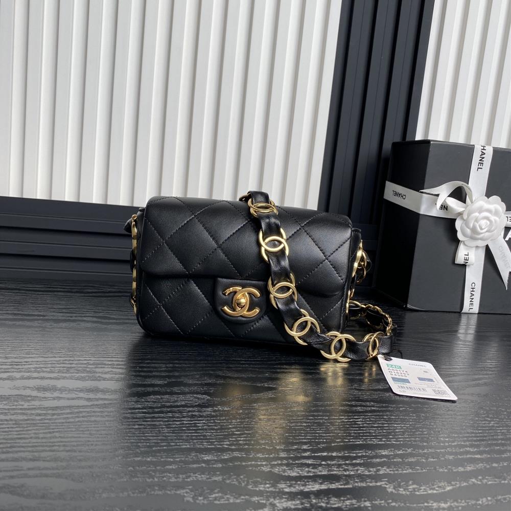 Chanel24K Premium AS5174 Underarm Bag Double C Thick Chain Sheepskin Leather with Vintage Metal Unique Design Style More Temperament Very Versatile si