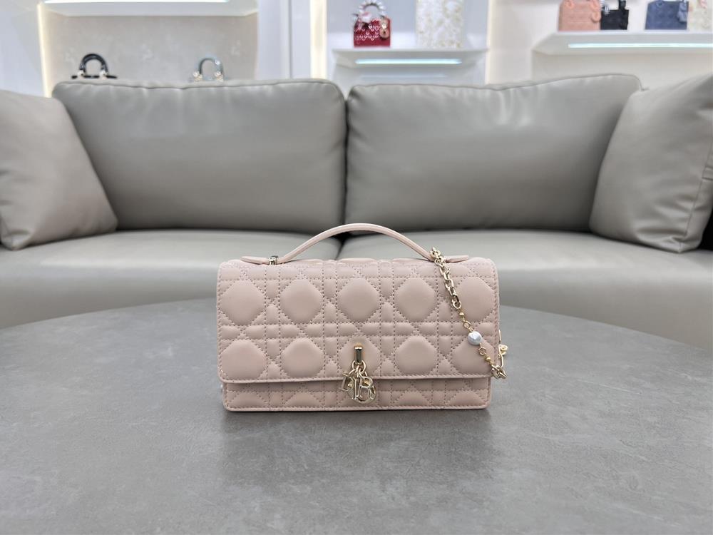 Lady Dior Pearl HandbagThis handbag is a new product of this season with a handle on the top elegant and practical making the Lady Dior collection