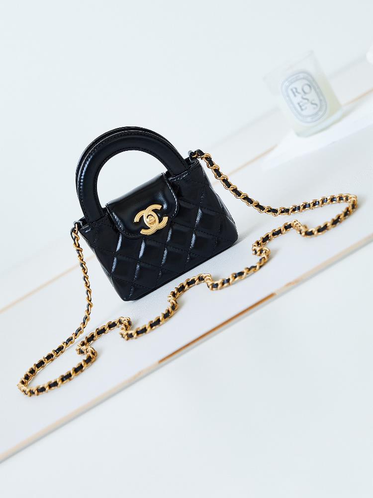 23K Kelly Handle Bag MiniFashion is a cycle and the popular vintage Kelly has been redesigned and revitalized by Chanel The vintage Kelly is famous