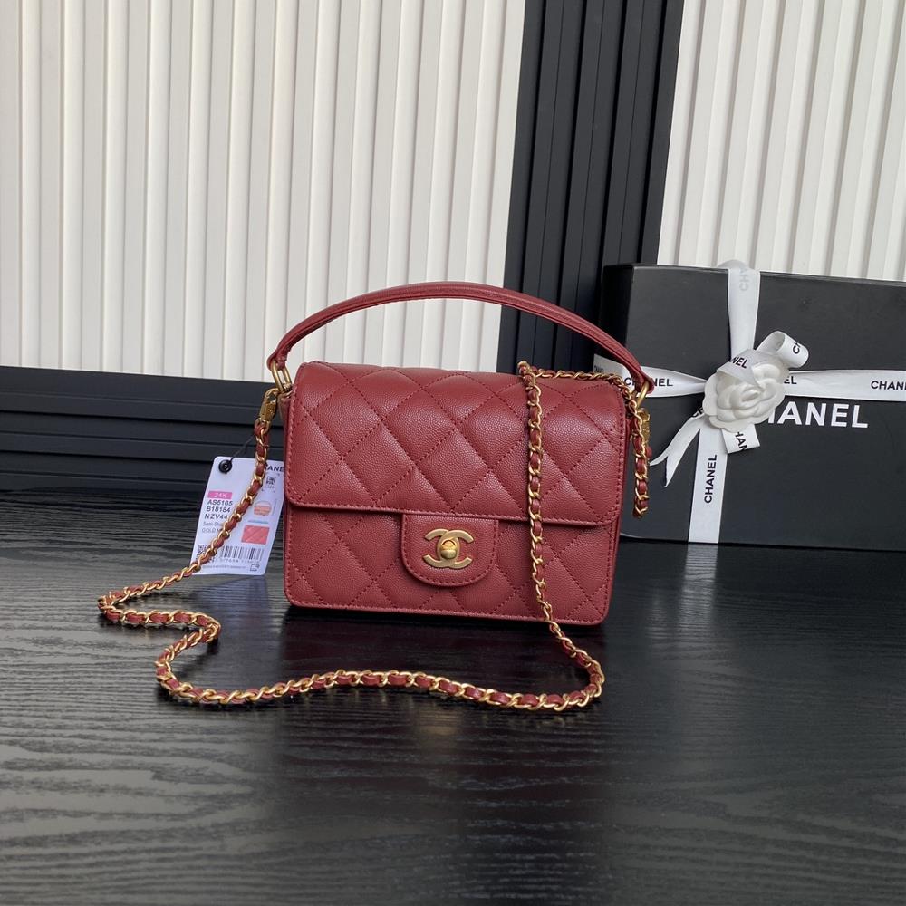 Chanel 24K Classic Cap Bag AS5165 Full of Retro Style Particles Made of Calfskin Handheld Crossbody Chain Design Detachable Simple Fashionable Must