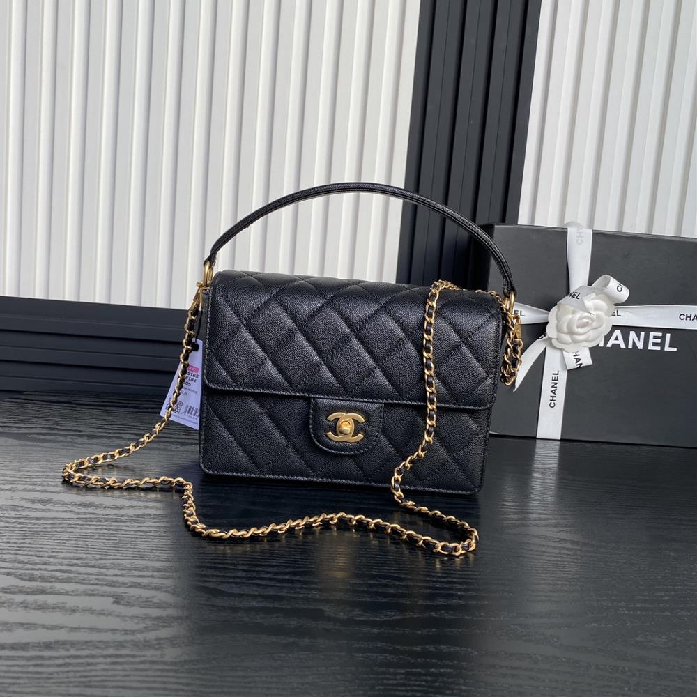 Chanel 24K Classic Cap Bag AS5166 Full of Retro Style Particles Made of Calfskin Handheld Crossbody Chain Design Detachable Simple Fashionable Must