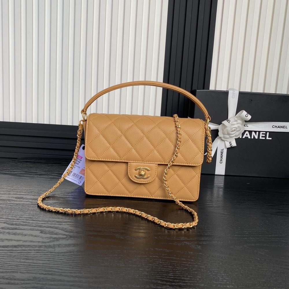 Chanel 24K Classic Cap Bag AS5166 Full of Retro Style Particles Made of Calfskin Handheld Crossbody Chain Design Detachable Simple Fashionable Must