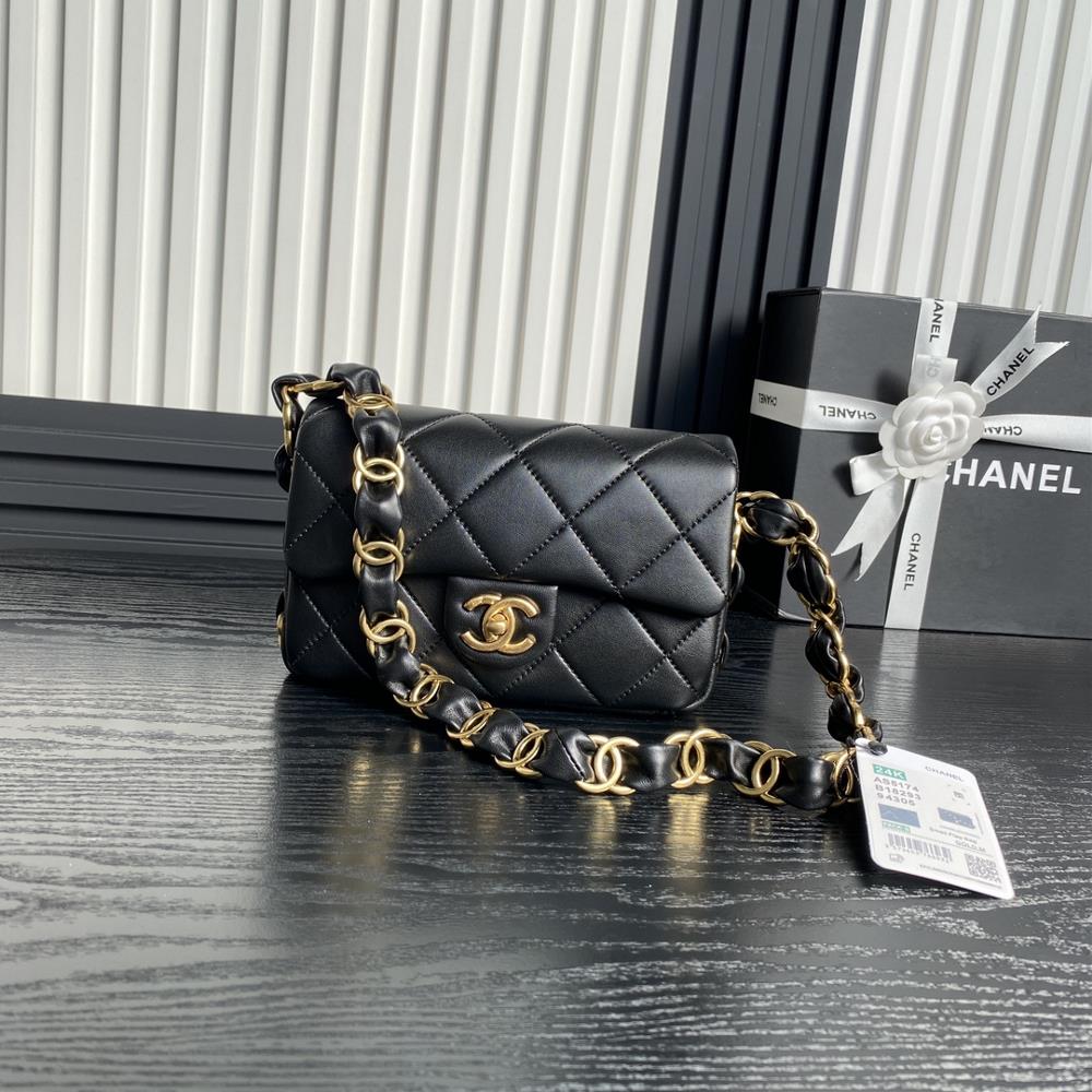 Chanel24K Premium AS5174 Underarm Bag Double C Coarse Chain Sheepskin Leather with Vintage Metal Unique Design Style More Temperament Very Versatile s