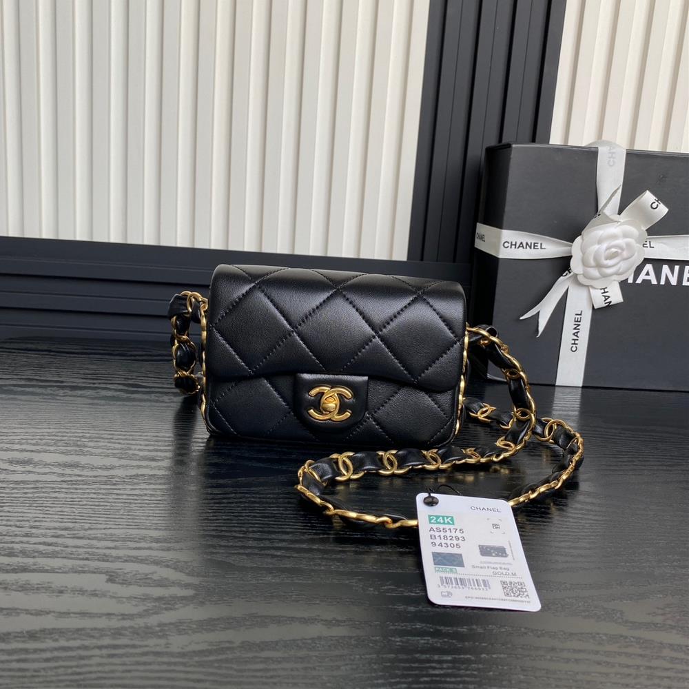 Chanel24K Premium AS5175 Underarm Bag Double C Thick Chain Sheepskin Leather with Vintage Metal Unique Design Style More Temperament Very Versatile si