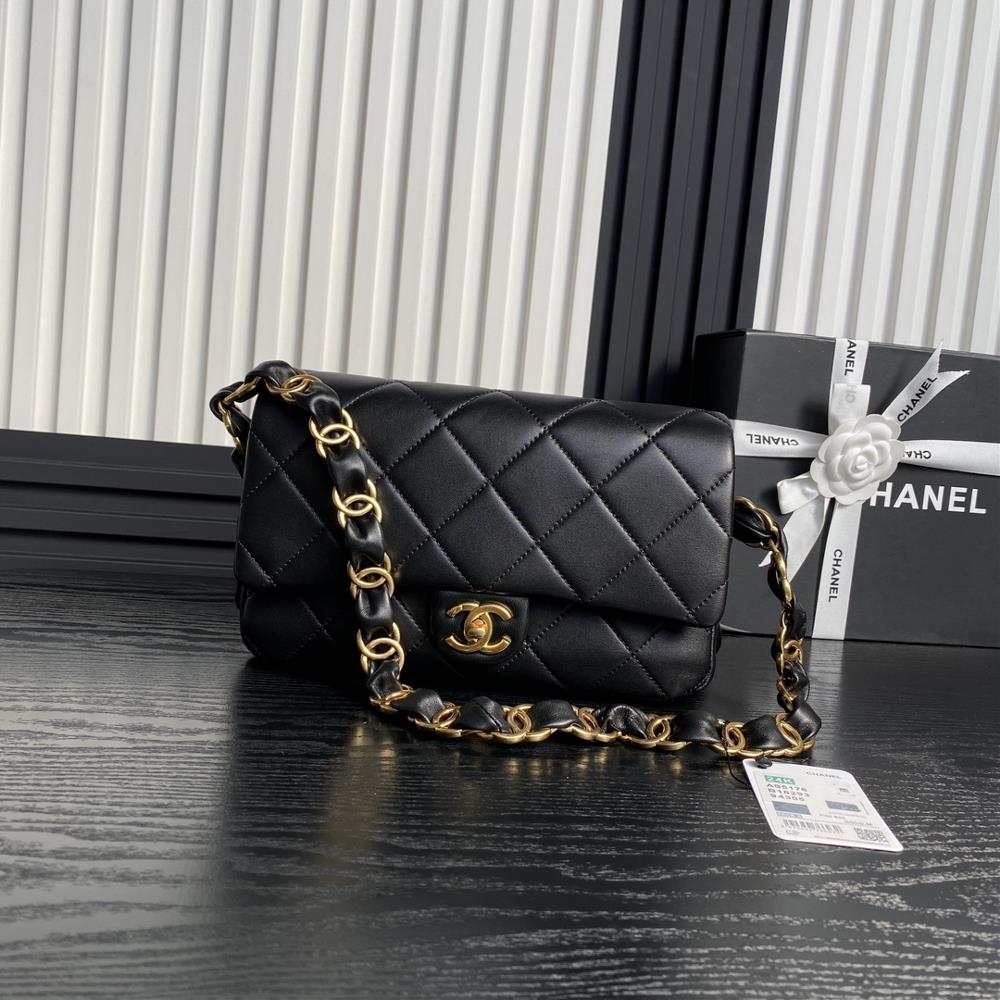 Chanel24K Premium AS5176 Underarm Bag Double C Coarse Chain Sheepskin Leather with Vintage Metal Unique Design Style More Temperament Very Versatile s