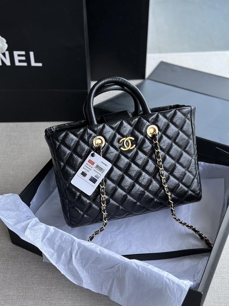 CHANEL Model A93525 Size 36X38X16CM Small Model 57974 Size 21X30X14CM2019 SpringSummer New Shopping Large Handbag Imported Palm Pattern and Gold Meta