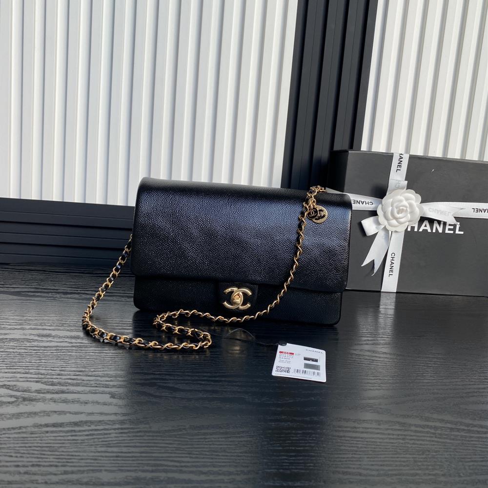 Chanel 24k CF vintage new model AS5180 simple and highend elegant particle embossed glossy calf leather and gold metal retro style will never go out