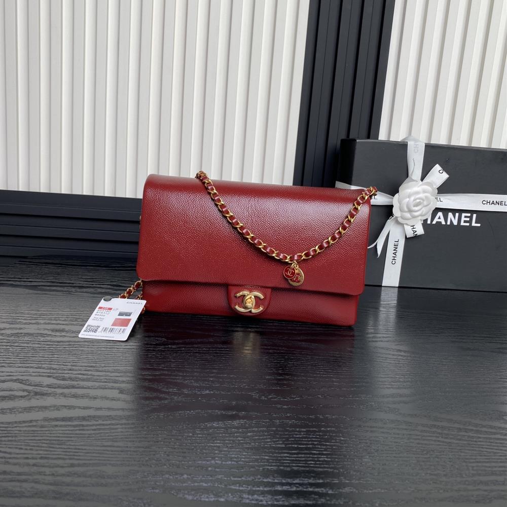 Chanel 24k CF vintage new model AS5180 simple and highend elegant particle embossed glossy calf leather and gold metal retro style will never go out