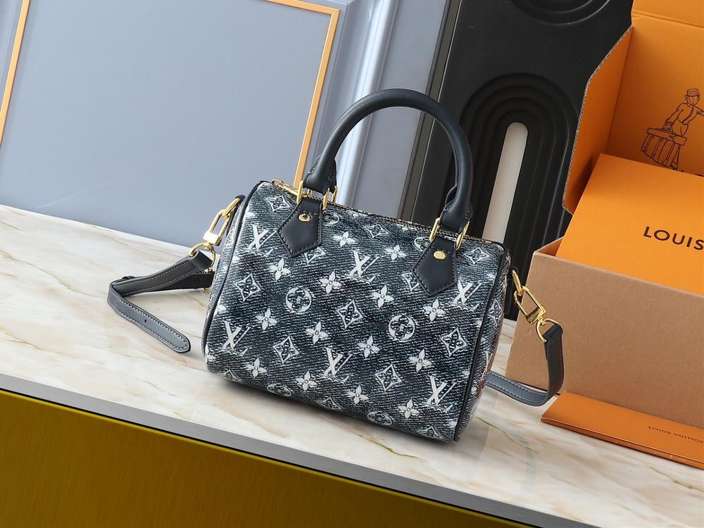 Upgraded to the original M23069 this Speedy Bandoulire 20 handbag features a striking design crafted from seasonal Monogram fabric The fabric is mad