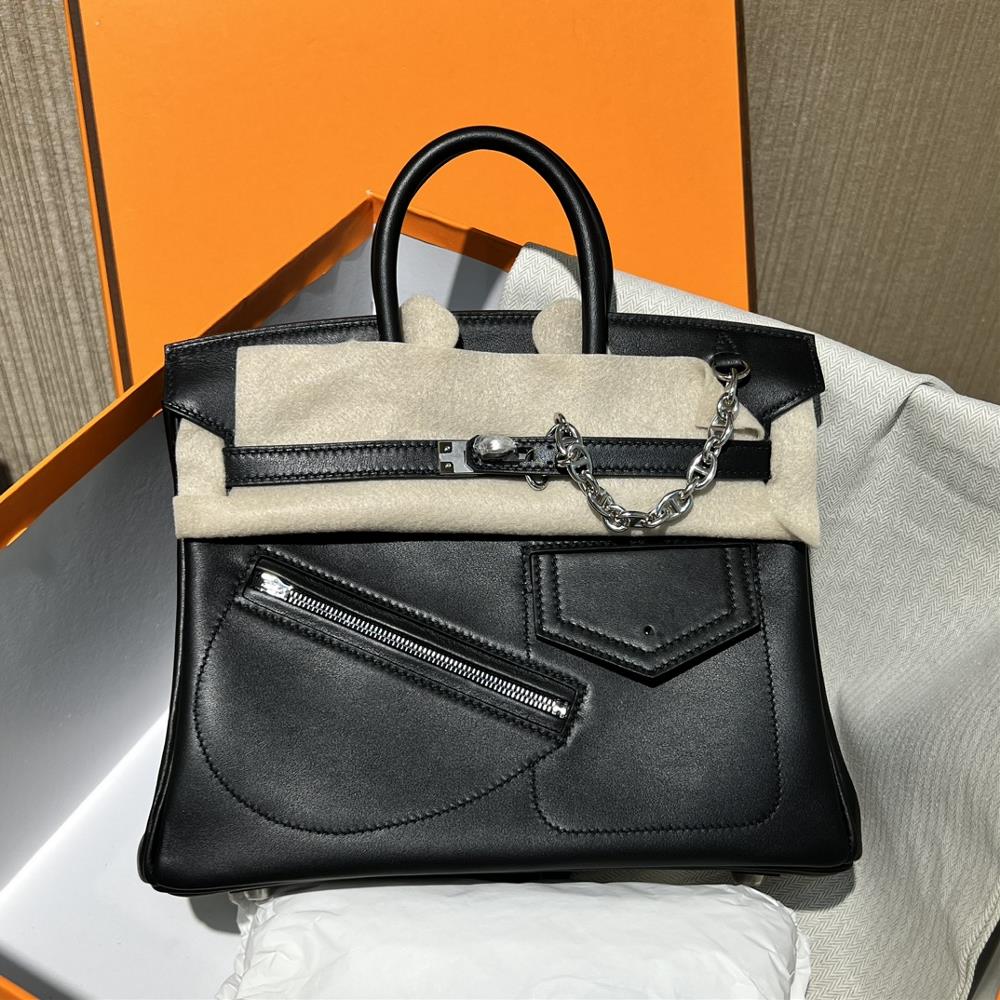 New Birkin Rock2530 black silver buckle swift leather handmade in stock  professional luxury fashion brand agency businessIf you have wholesale or r